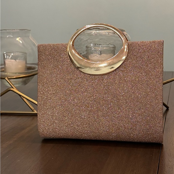 Glamorous Gold Beaded Clutch with Handle - Picture 2 of 4